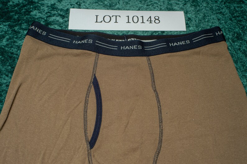Hanes Comfortflex brown with navy accents boxer brief EUC L 36-38 10148