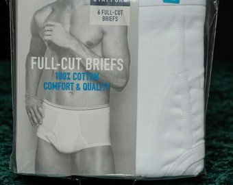 Vintage Hanes Briefs Cotton Underwear Tighty Whities Mens Size 34 Lot of 2  
