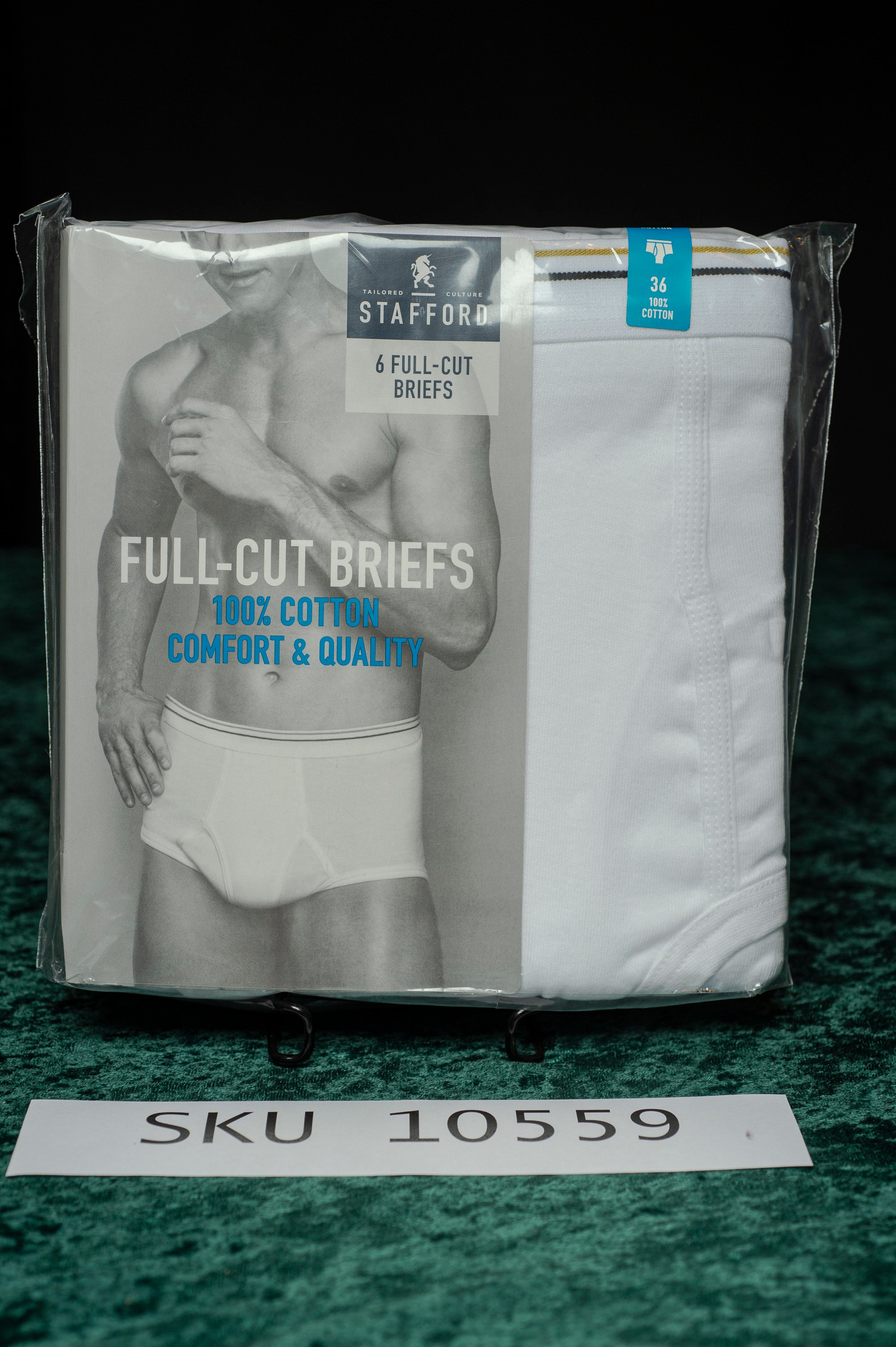 5 Stafford Men's White Full Cut Briefs Circa-2010 Waist 36 10559 -   Israel