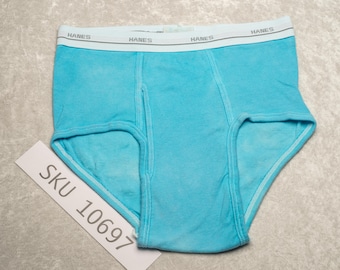 Men's Hanes M sky blue tie dye brief; medium 32-34 10697