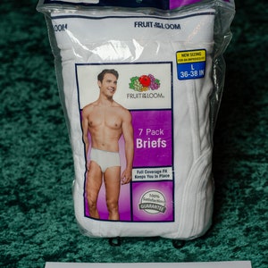 7 FTL Fruit Loom men&#39;s white briefs 2013 L 36-38 20223