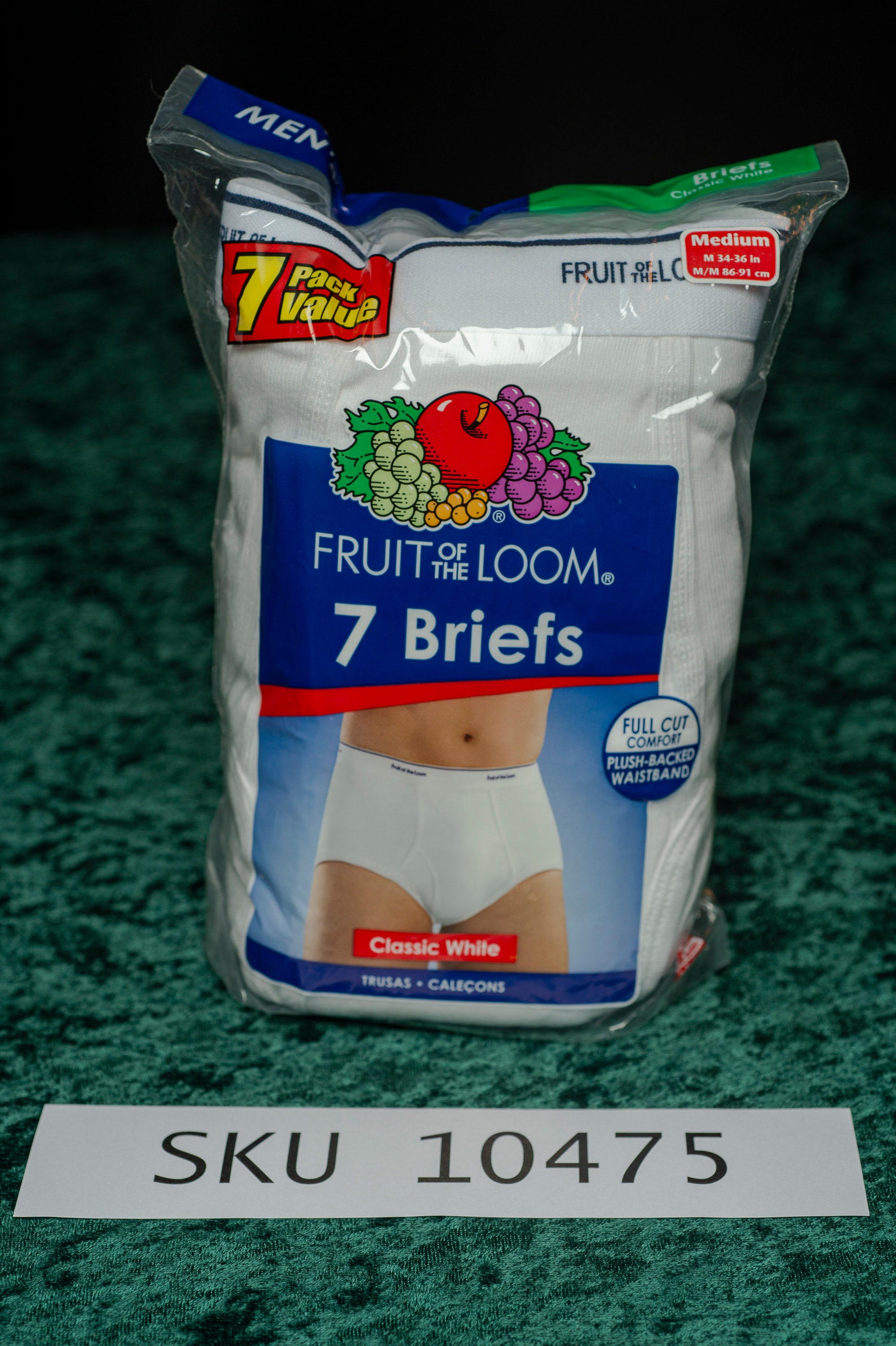 Vintage Fruit of the Loom Size Medium 34-36 Underwear White Briefs