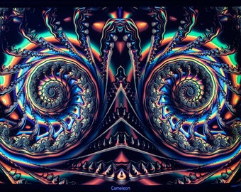 Cameleon UV Psychedelic Fractal Tapestry