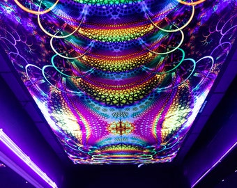 Experimental Area UV Psychedelic Fractal Tapestry