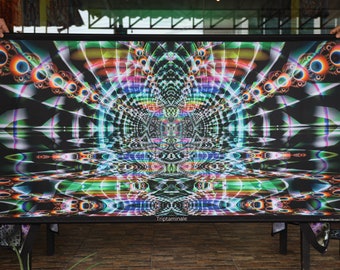 Triptaminale UV Psychedelic Fractal Tapestry
