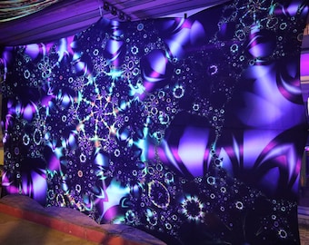 Galactica UV Psychedelic Fractal Tapestry