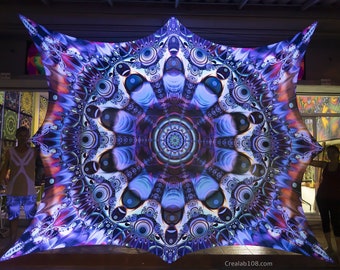 Unison UV Psychedelic Trippy Fractal Tapestry