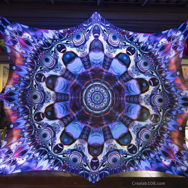 Unison UV Psychedelic Trippy Fractal Tapestry