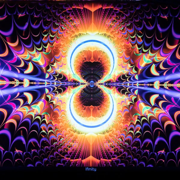 Infinity UV-psychedelisch trippy fractal wandtapijt