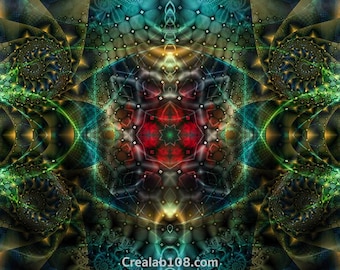New design Symbiosis UV Trippy Psychedelic Fractal Tapestry