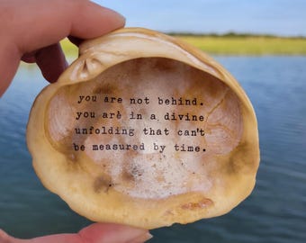 Inspirational Seashell Ring Dish: Handmade Coastal Decor with Quote