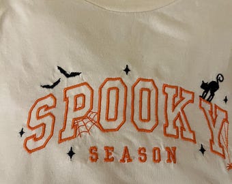 Spooky Season Halloween Tshirt Embroidered