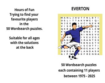 Everton Wordsearch Book - 50 puzzles, 11 players per page spanning 50 years