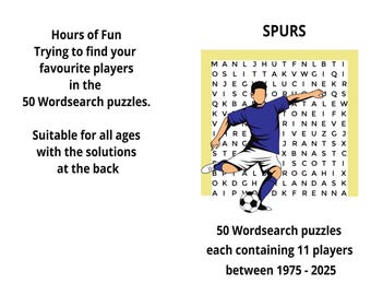 SPURS Wordsearch Book – 50 Player Puzzles (Digital Download)