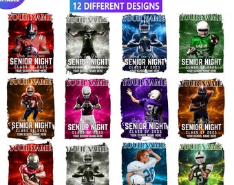 12 Senior Night  Canva, Game Sports Canva Rap Tee Senior Night Template, Editable Template, Football Shirt Canva, Football Design