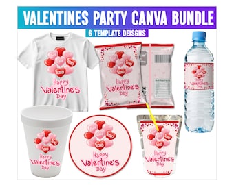 Valentines Day Party Favor, Valentine’s Theme party Favors , Valentine’s Theme Birthday Favors , Chip bag Template, Chip Bag, Juice Box
