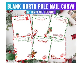 Lettre vierge du pôle Nord, papeterie de Noël imprimable, imprimable elfe, courrier du père Noël, courrier vierge elfe, lettre du père Noël, papeterie du père Noël
