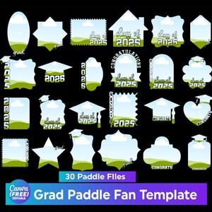 Pacote de modelos de leque de formatura em SVG, modelo de topo de bolo de formatura, Formatura 2024, leque de formatura, modelo de leque de formatura