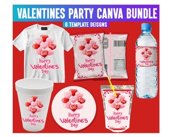 Valentines Day Party Favor, Valentine’s Theme Birthday Favors , Chip bag Template, Chip Bag, Juice Box, Valentine’s Theme party Favors
