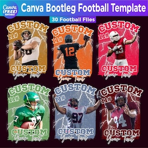 Canva Bootleg Football Template, Football Mascot Shirt Canva Template, Custom Homecoming and School Design, Football Sports Bootleg Tshirt