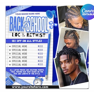 Back to School Lox und Retwist Special, Hair Stylist, Haar Special Flyer, Lockig, Locken, Locken