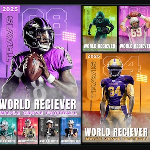 Football Poster Canva Template, Sports Background & Digital Backdrop For Senior Sport, Senior Sports Poster, Memory Mate, Night Banners