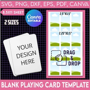 Playing Cards template, Playing Cards template, Play Cards Canva Template, Blank Playing Cards Svg, Poker Cards, Custom Playing Cards