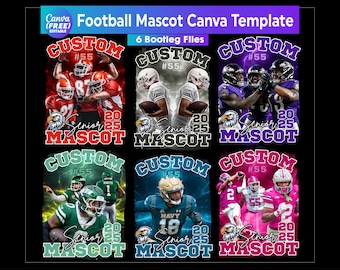 Modello modificabile per mascotte di calcio Canva, maglietta della mascotte di calcio Canva, design di calcio, collage di foto trascina e rilascia di sport di gioco Canva