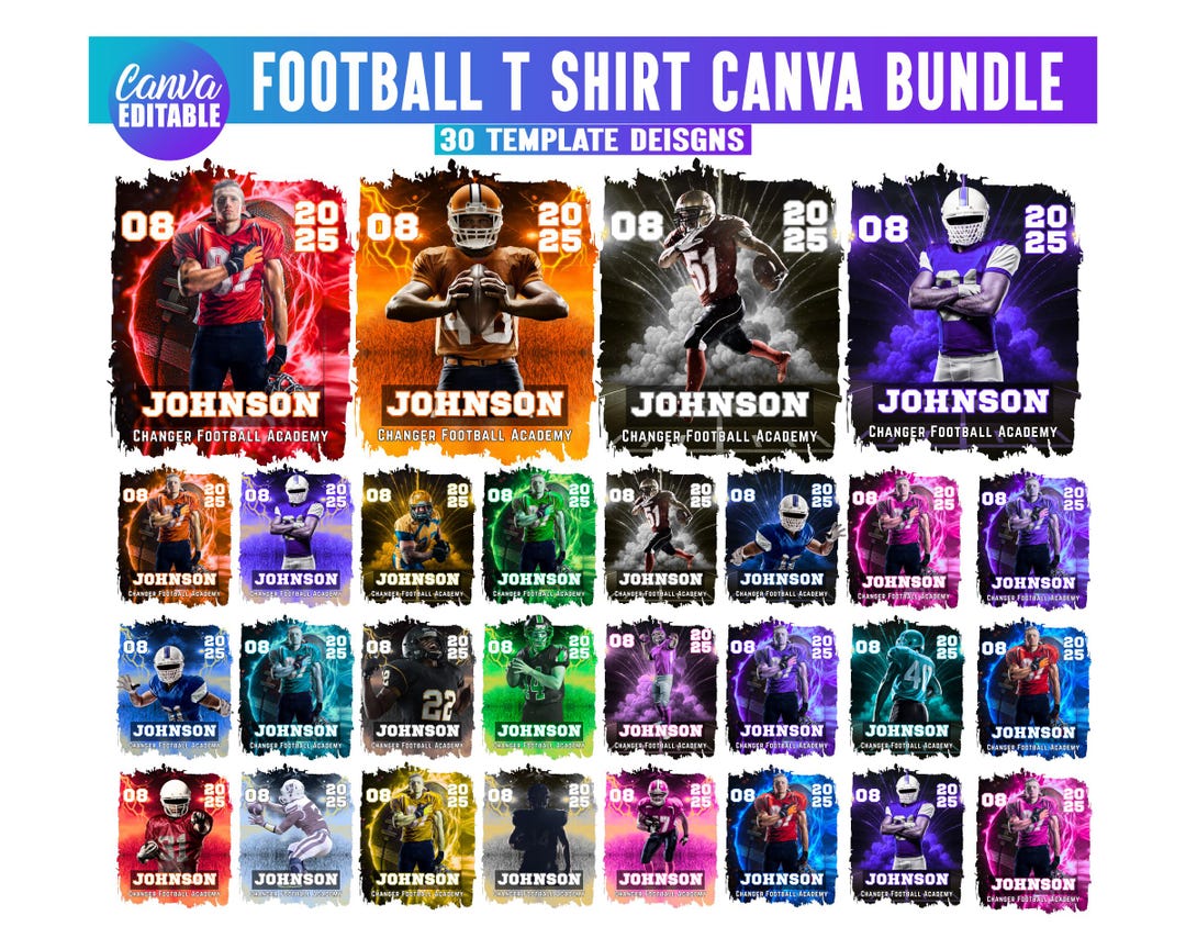 Football Canva Editable Template, Football Design, Game Sports Canva ...