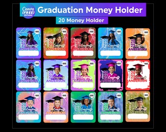 Graduation Money Holder Template Bundle, Class of Money Holder 2025, Money Holder Template, Money Holder, Graduation Gift Card, Grad GIft