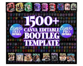 1500+ Canva Editable Bootleg Rap Tee Bundle, Bootleg Tshirt, Custom Bootleg Template, Concert Shirt, Bootleg Graduation Templates, 90s Shirt