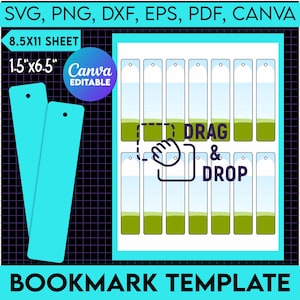 Bookmark Template, Bookmark Svg, Bookmark Sublimation, Custom Bookmark, diy, bookmarks, blank template, Canva