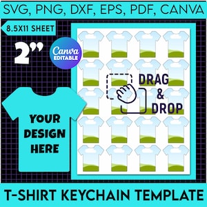T-Shirt Keychain Template, T-Shirt Keychain , Keychain Sublimation, Shirt Keychain Sublimation Template, Keychain Template, Canva Template