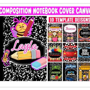 Composition Book Cover Designs For Canva, Canva Composition Notebook Design, Composition Notebook Covers, Composition Notebook Cover