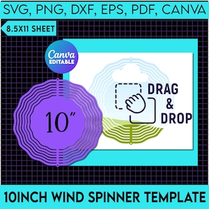 Plantilla de molino de viento, molino de viento para sublimación, molino de viento SVG, plantilla de molino de viento, maqueta de molino de viento, Canva editable