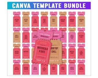 Editable Gift Love Romantic Coupons, Valentine's Day Coupons, Canva Love Coupons, Gift for Him, Love Coupon Canva Editable Book
