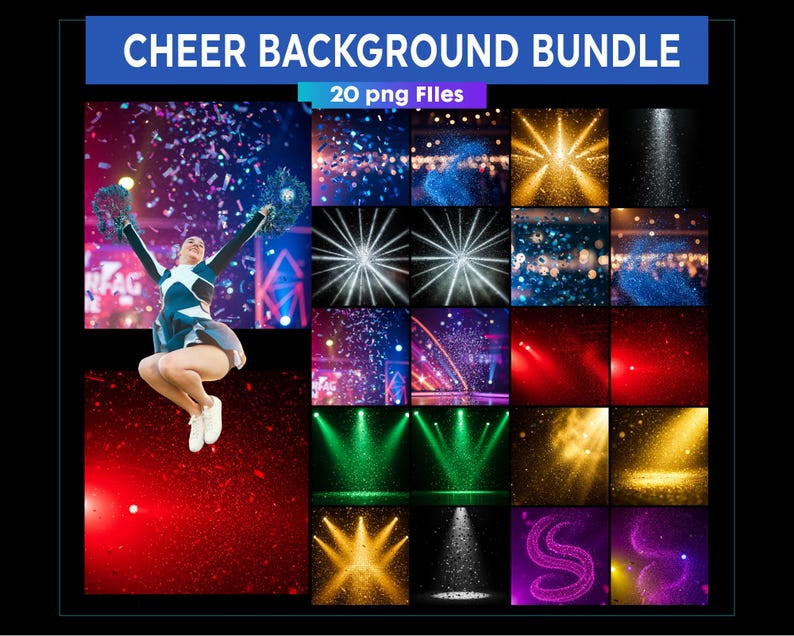Cheerleader Backdrops Bundle, Cheer Texture Banner, School Digital ...