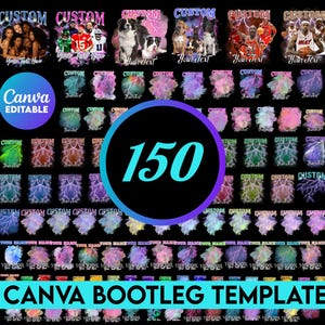 Custom Bootleg Rap Tee Canva Template Bundle, Custom Bootleg Shirt Mega Bundle, Custom Birthday, Concert Shirt, Bootleg Templates, 90s Shirt