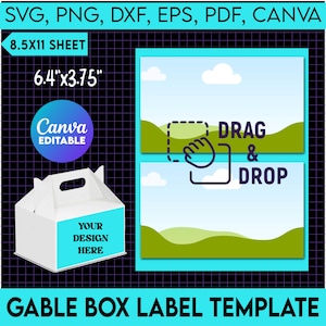 Gable Box Label Template, Printable Gable Box, Party Favors Template svg, Party Favors Bundle , Chip Bag, Gable Box Label