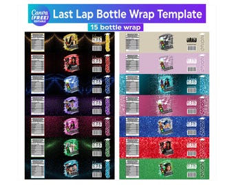 Letzte Runde Abschluss-Bundle, Abschluss Wasserflasche Etikett Canva bearbeitbares Vorlagen-Bundle, Grad Party Favor Mockups, Glückwunsch-Vorlage