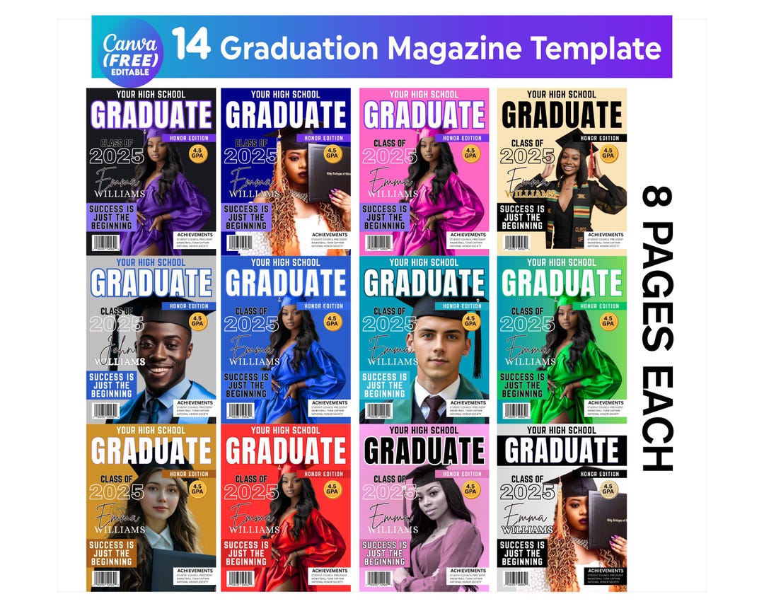 Graduation Magazine Cover Templates, Senior Class of 2026 Magazine ...
