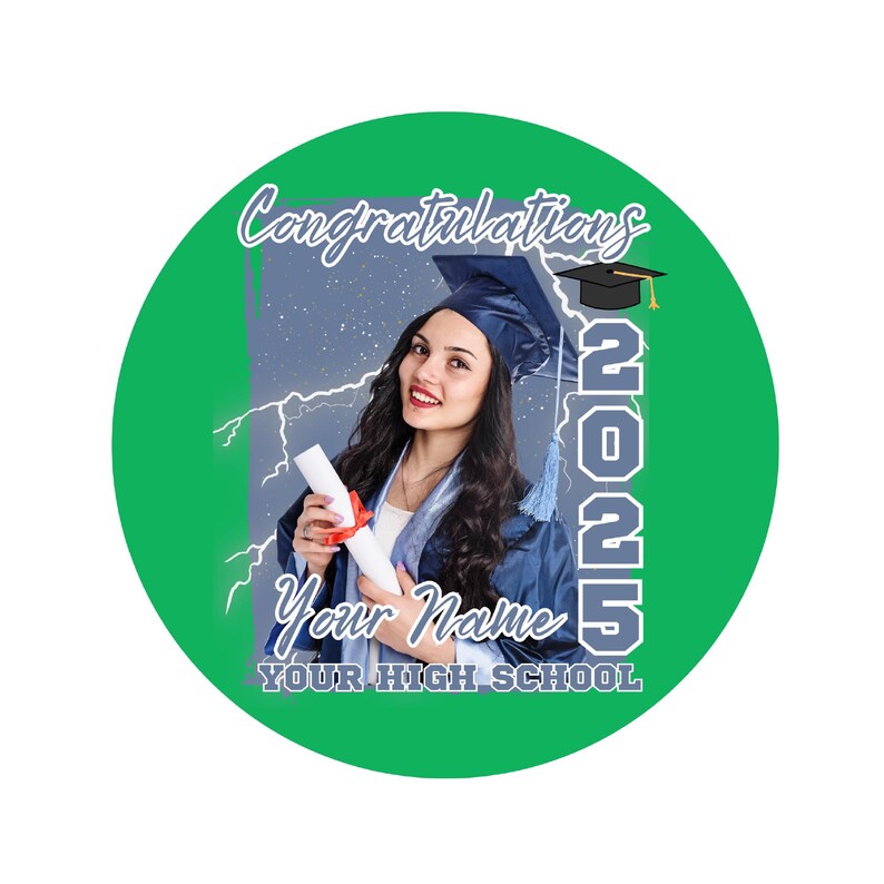 Grad Button Template 60 Canva Graduation Pin Button Templates, Congrats 2026 Button, High ...