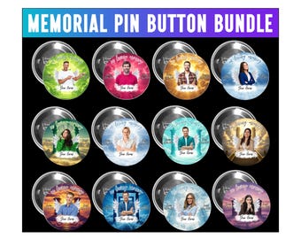 In Loving Memory Pin Button Canva Template, Editable Pin Template, Editable Templates, RIP PNG Templates, Funeral Botton Favors