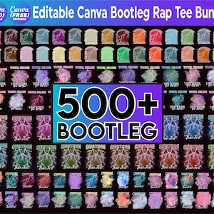 Editable Canva Bootleg Rap Tee Bundle, Concert Shirt, Bootleg Templates, 90s Shirt, Bootleg Shirt Mega Bundle, Custom Birthday template