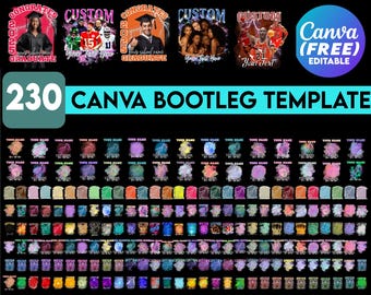 230 Custom Bootleg Rap Tee Canva Bundle, Concert Shirt, Bootleg Templates, 90s Shirt, Bootleg Shirt Mega Bundle, Custom Birthday template