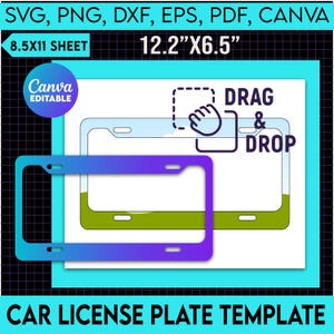 Car License Plate Template, Canva Car License Template, Car License Plate Sublimation Template, Car License Plate Frame Template