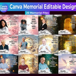 Memory Design Canva Editable Bundle, Memorial Design Bundle, Memorial Canva Editable Designs, In Loving Memory Template, Rest in Peace png