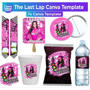 Letzte Runde Abschluss Bundle, Graduierung Stola T-Shirts Designs, graduate Pin Button, Grad Fan Paddle, Wasserflasche, Canva bearbeitbare Vorlage
