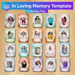 Memorial canva editable template,  In Loving Memory Editable Bundle, Heaven Background Canva Designs, In Loving Memory T Shirt Memorial PNG