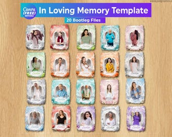 Memorial canva editable template,  In Loving Memory Editable Bundle, Heaven Background Canva Designs, In Loving Memory T Shirt Memorial PNG